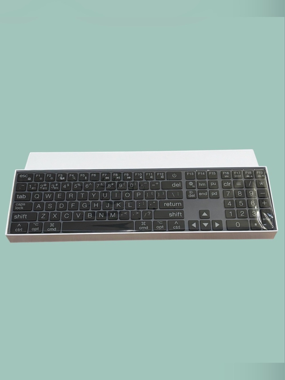 POWZAN Large Print Aluminum Bluetooth Keyboard for Mac / Ipad - 7 Backlit colors - Picture 2 of 16